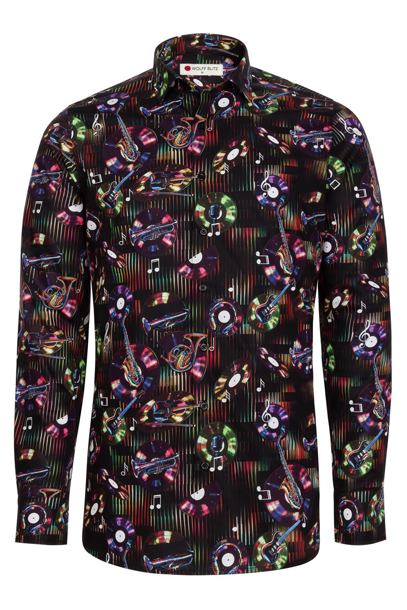 Midnight Funk Print Long Sleeve Shirt for Men