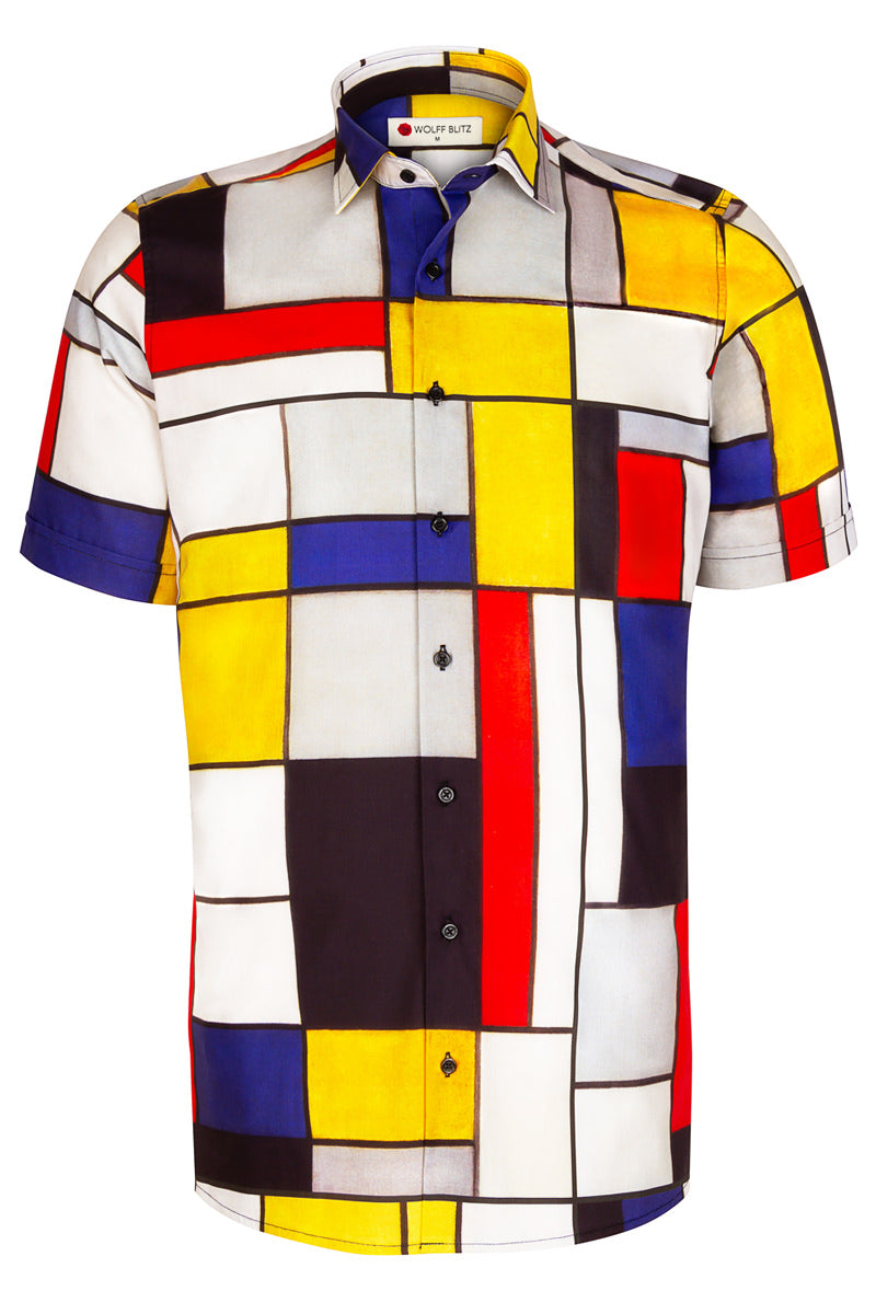 Piet Mondriaan Short Sleeve Men's Shirt