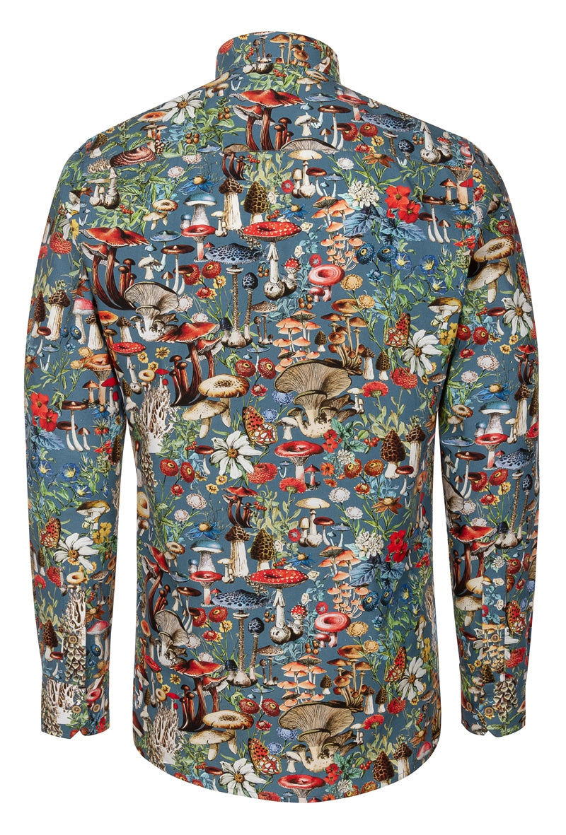 Paddenstoelgeïnspireerd Adolphe Millot herenoverhemd met lange mouwen