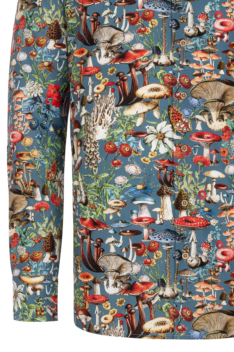 Paddenstoelgeïnspireerd Adolphe Millot herenoverhemd met lange mouwen