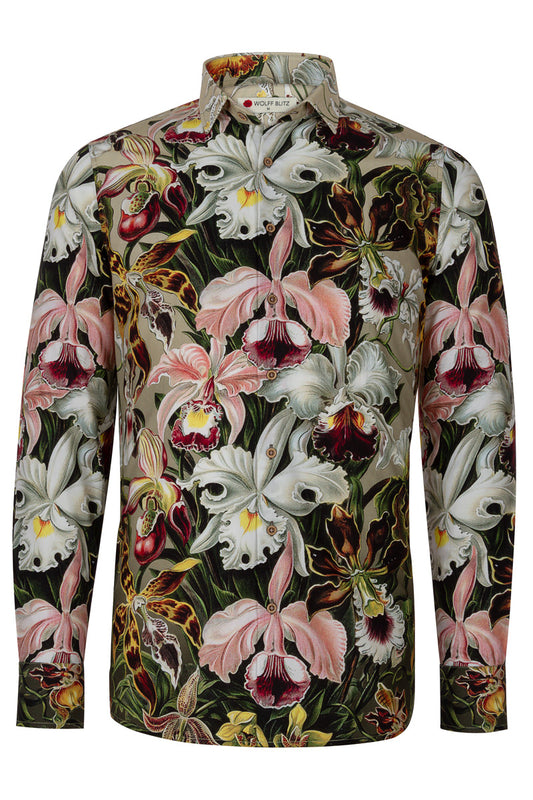 Orchids by Ernst Haeckel Print Longsleeve Shirt voor Heren
