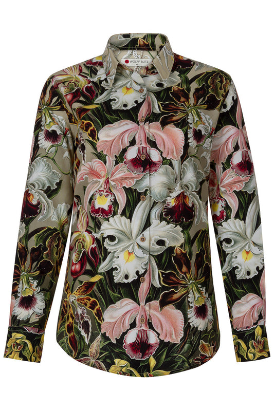 Orchids by Ernst Haeckel Print Long Sleeve Shirt for Women