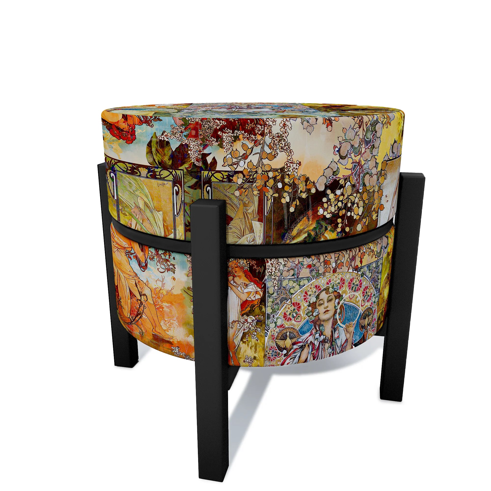 Alphonse Mucha Pouf Table