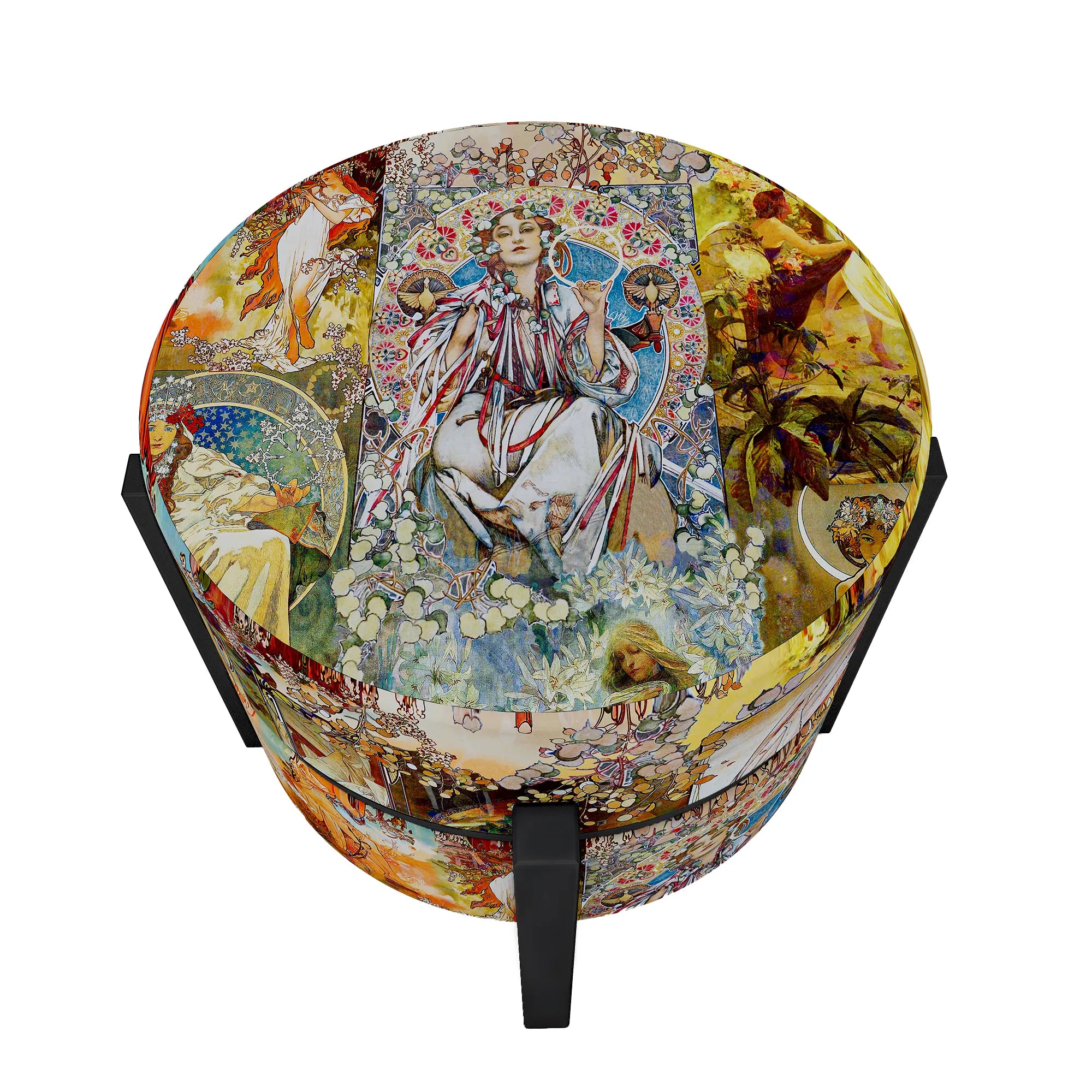 Alphonse Mucha Pouf Table