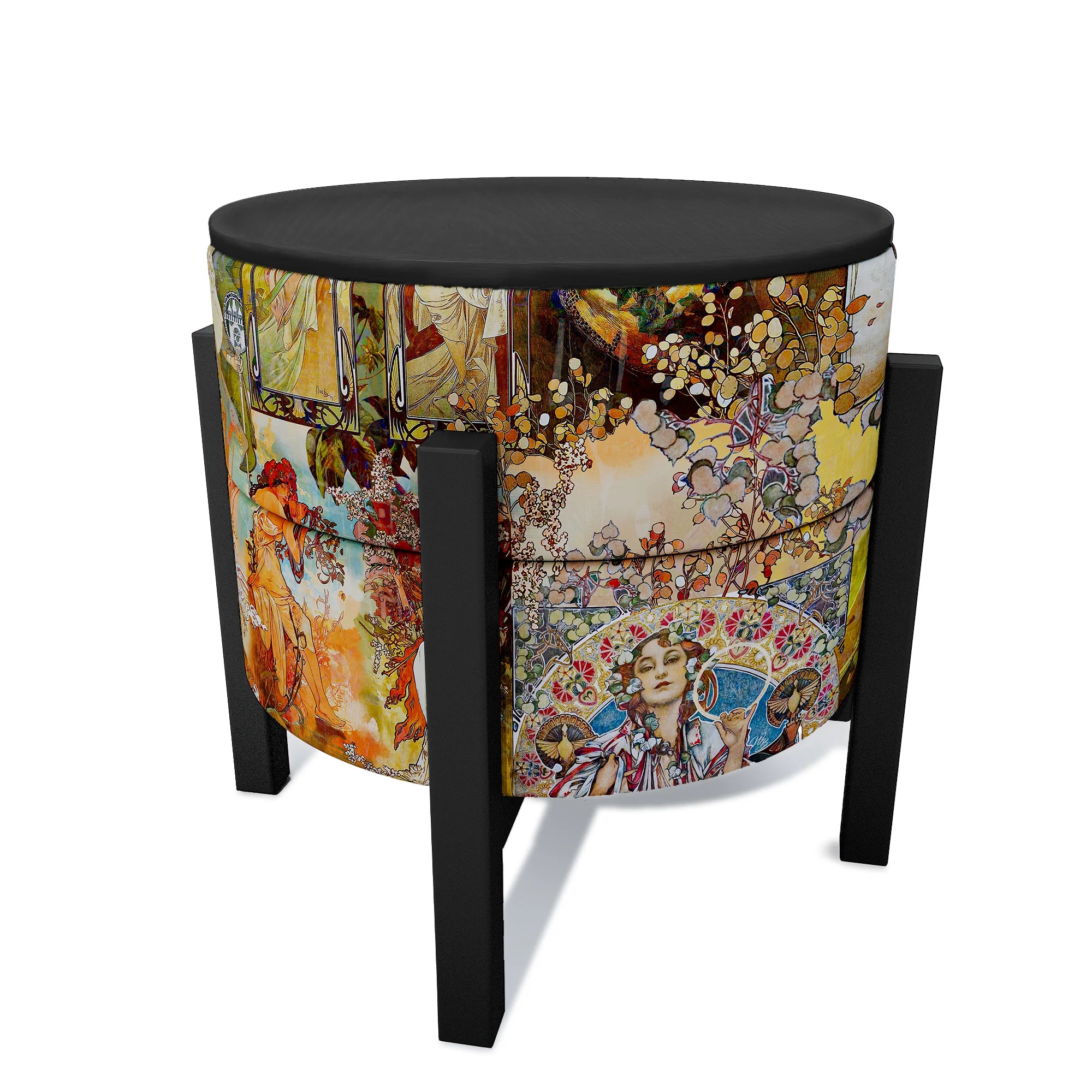 Alphonse Mucha Pouf Table