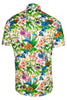 Floral Papillon Printed Short Sleeve Men's Shirt