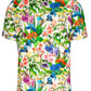 Floral Papillon Printed Short Sleeve Men's Shirt