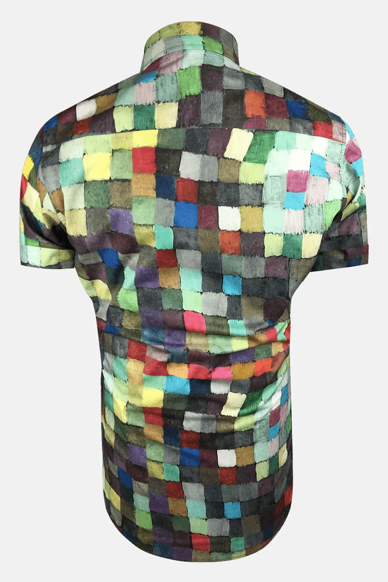 Paul Klee Short Sleeve Print Shirt for Men