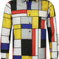 Piet Mondriaan Bedrucktes Langarm-Herrenhemd