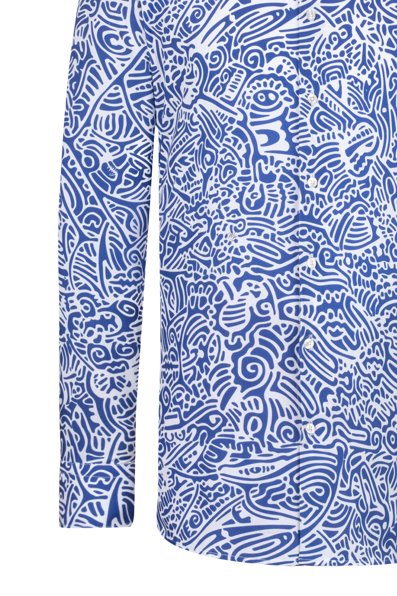 Blue Rhythms inspired Long Sleeve Men's Shirt