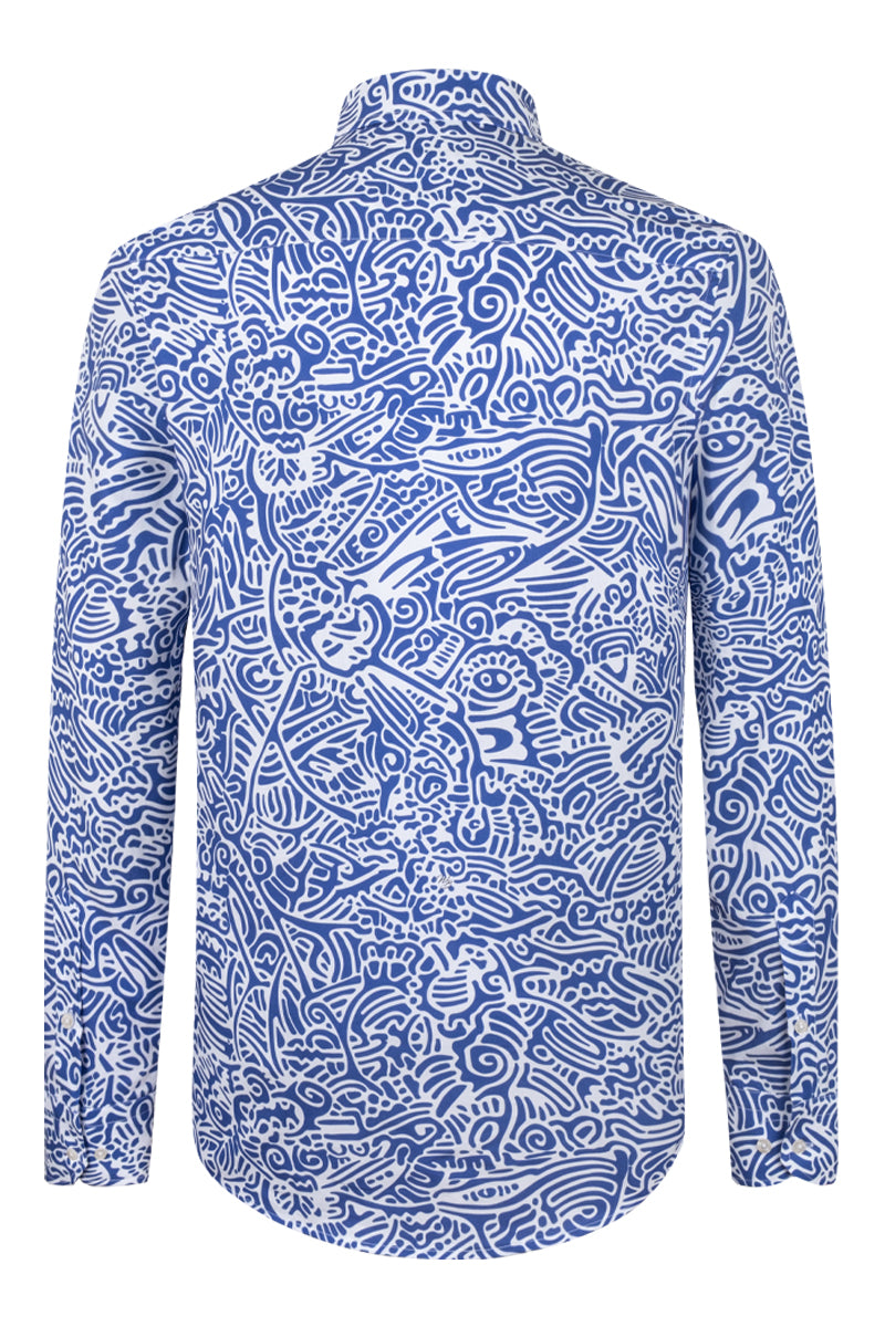 Blue Rhythms inspired Long Sleeve Men's Shirt
