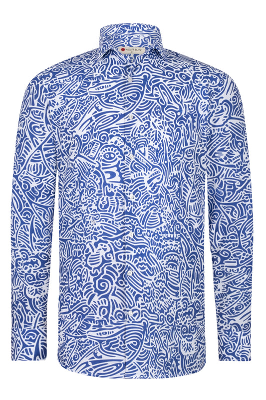 Blue Rhythms inspired Long Sleeve Men's Shirt