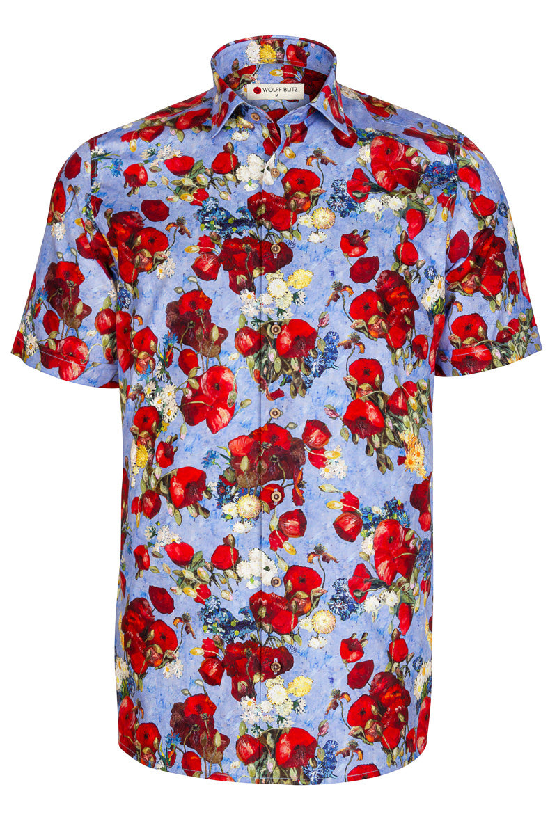 Poppies Van Gogh Short Sleeve Men's Shirt