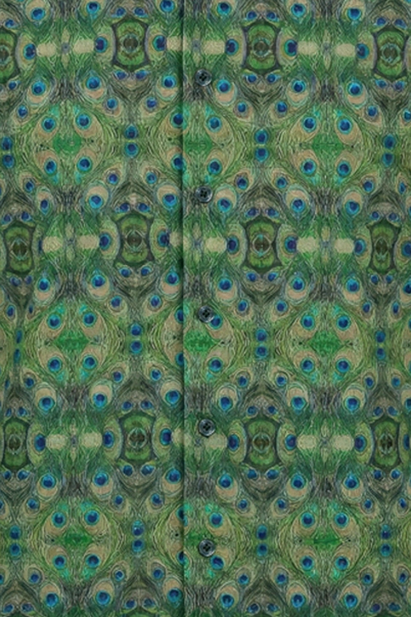 Langarmhemd mit stolzem Pfauenmuster für Herren