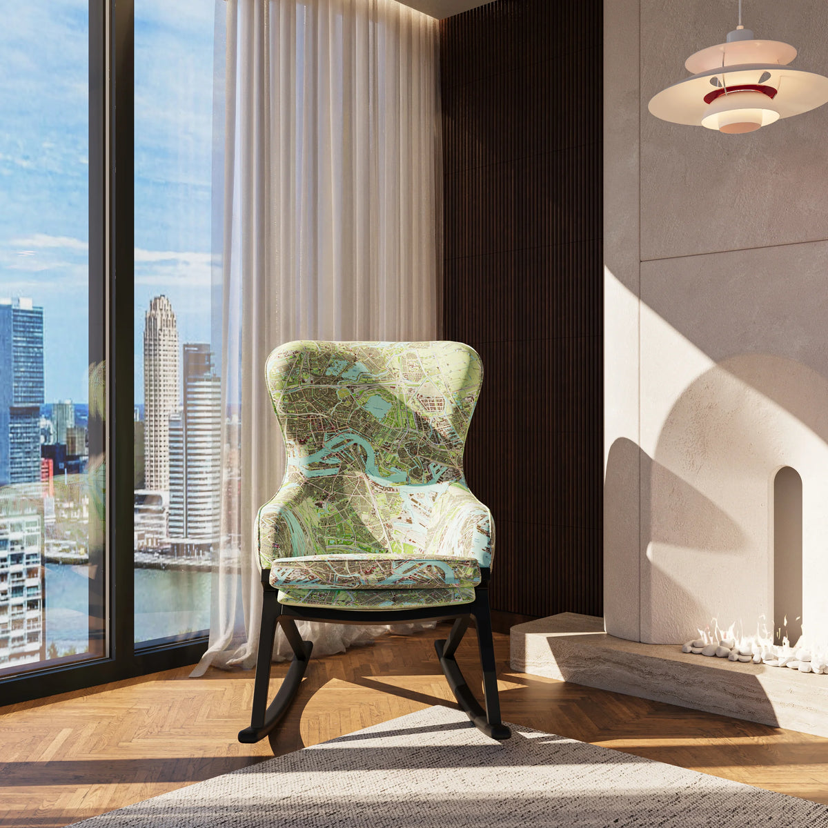 Rotterdam Map Rocking Chair