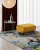 Ochre Yellow Velvet Curve Pouf