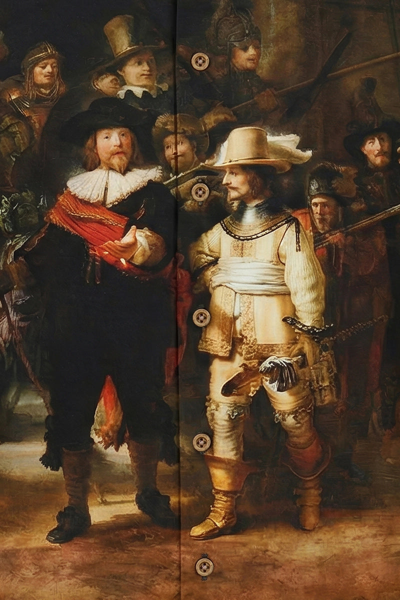 Rembrandt Nachtwacht Lange Mouw Overhemd voor Mannen
