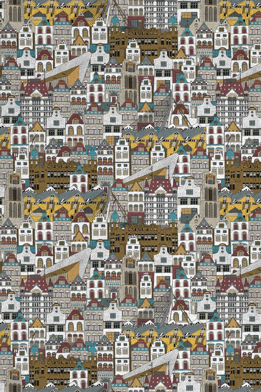 Rotterdam Houses Print Fabric 3 Meters