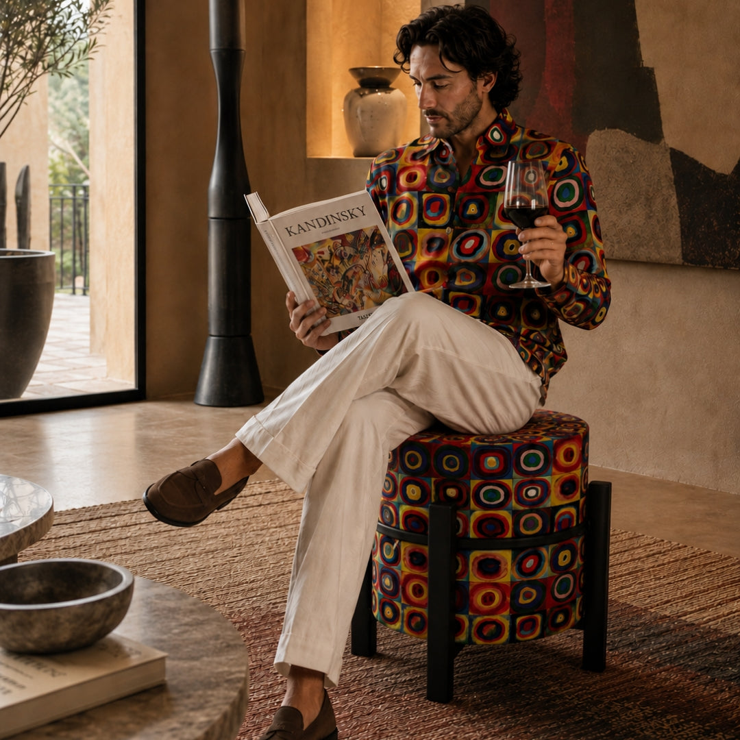 Kandinsky Circles & Squares Pouf Table