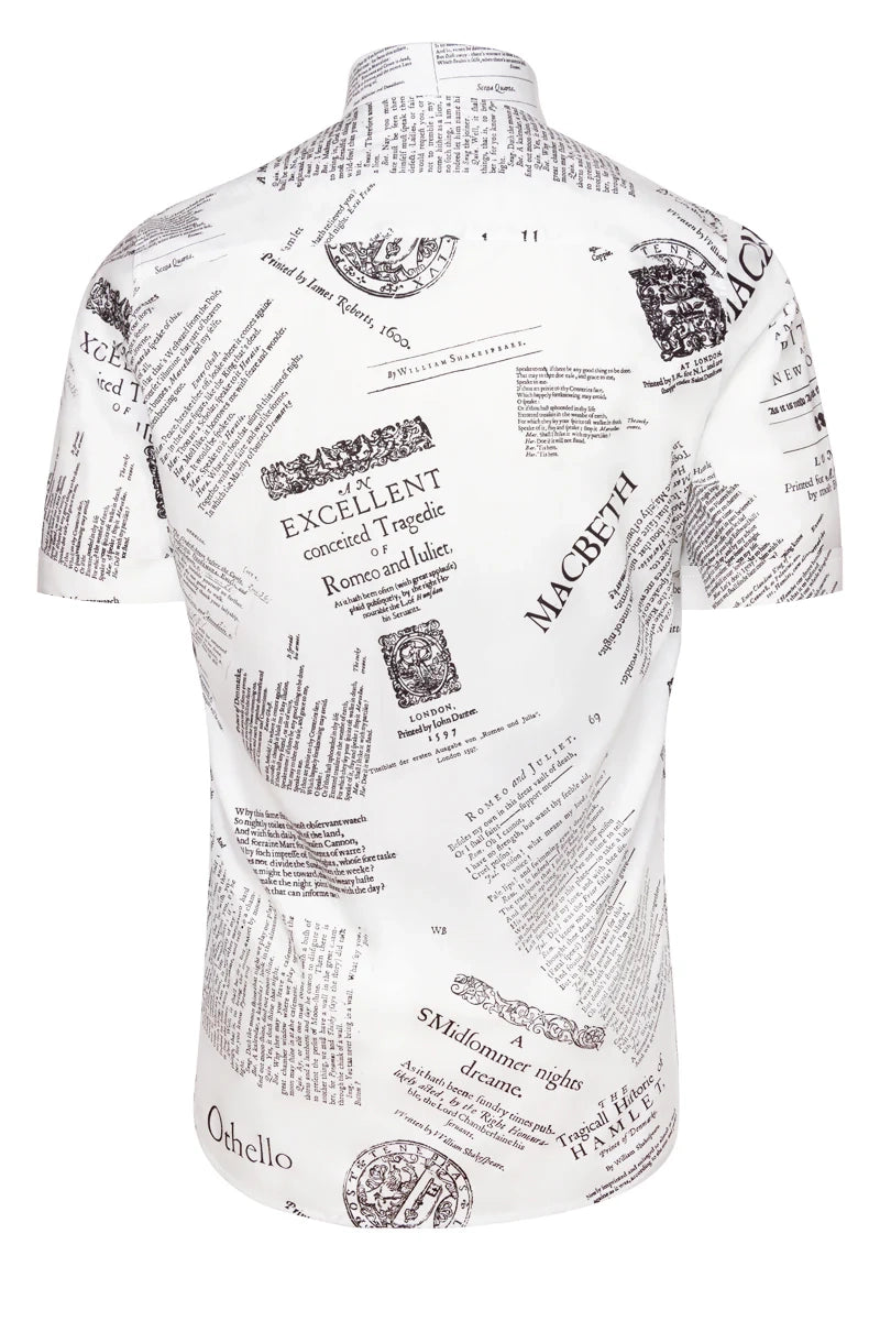 Shakespeare Short Sleeve Print Shirt for Men