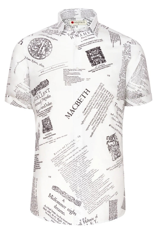 Shakespeare Short Sleeve Print Shirt for Men