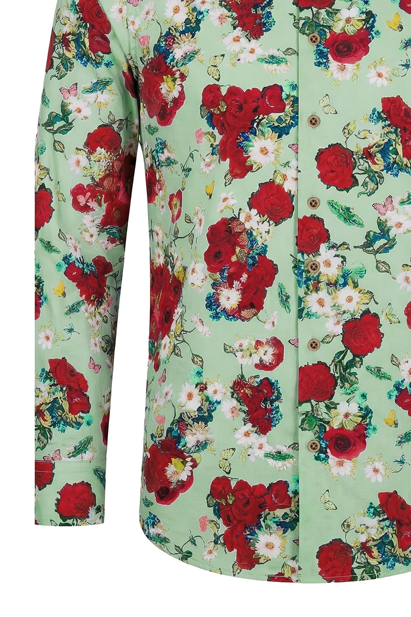 Vincent van Gogh Vase with Daisies and Poppies zeigt  inspiriertes Langarm Herrenhemd