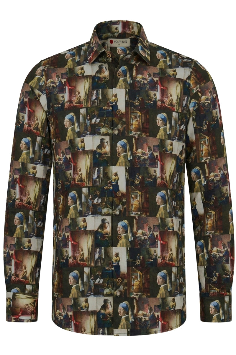 Vermeer Shirt Lange Mouw Overhemd voor Mannen