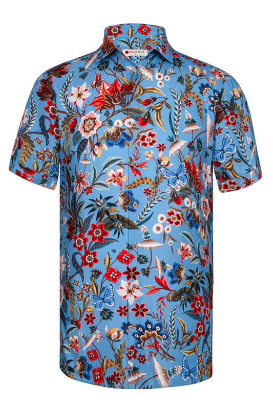 Victorian Flowers inspired Short Sleeve Shirt for Men