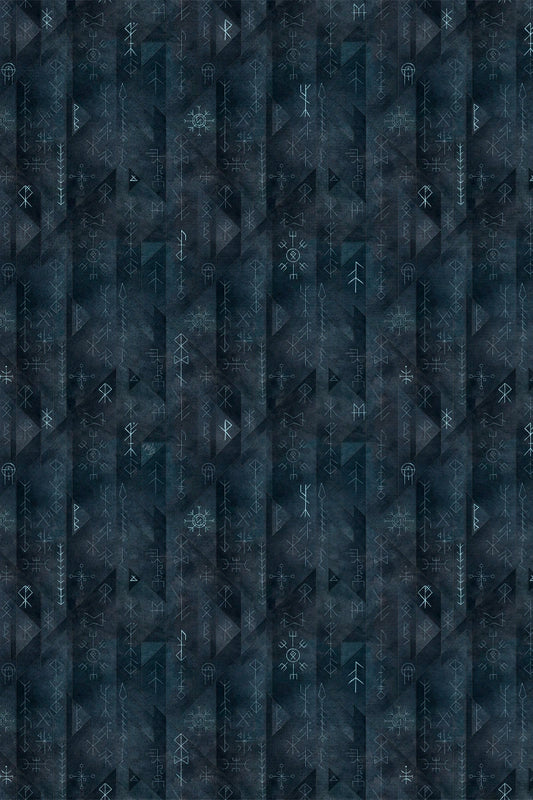 Viking Runes Printed  Fabric 3 Meters