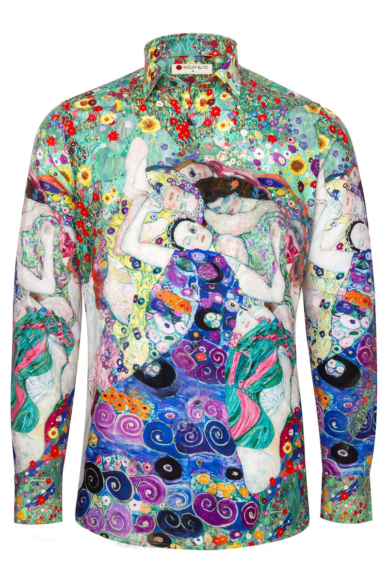 Virgins Of Gustav Klimt Printed Long Sleeve Shirt for Men