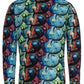 Whale Shark Surfer Print Shirt met lange mouwen voor heren