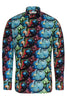 Whale Shark Surfer Print Shirt met lange mouwen voor heren