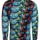 Whale Shark Surfer Print Shirt met lange mouwen voor heren