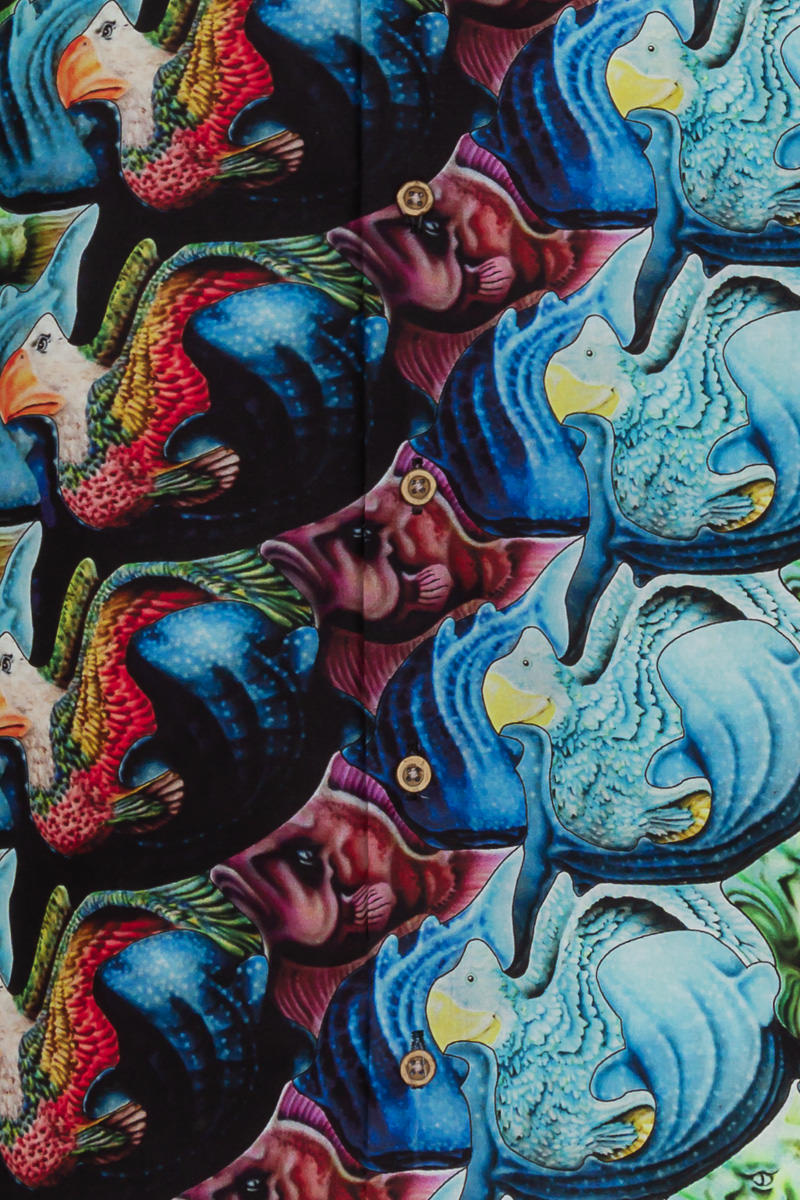 Whale Shark Surfer Print Shirt met lange mouwen voor heren