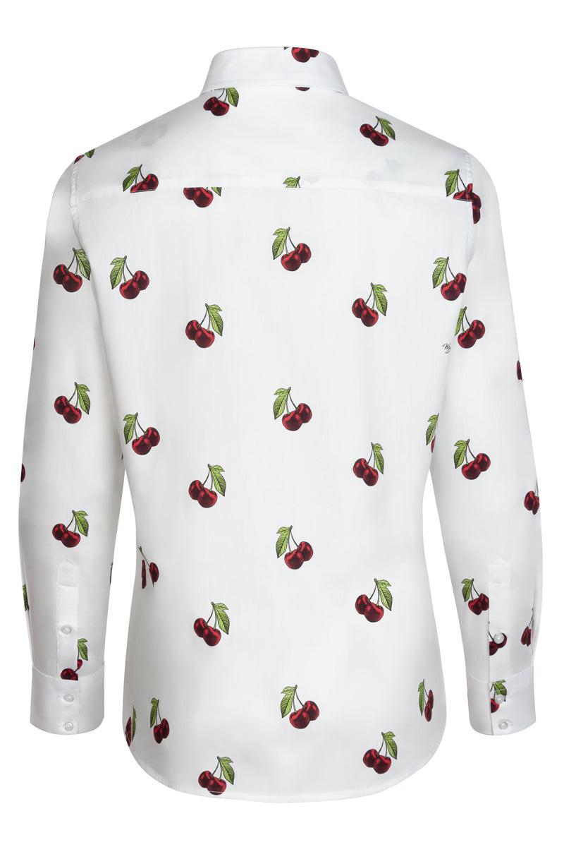 Cherries Long Sleeve Print Shirt for Women