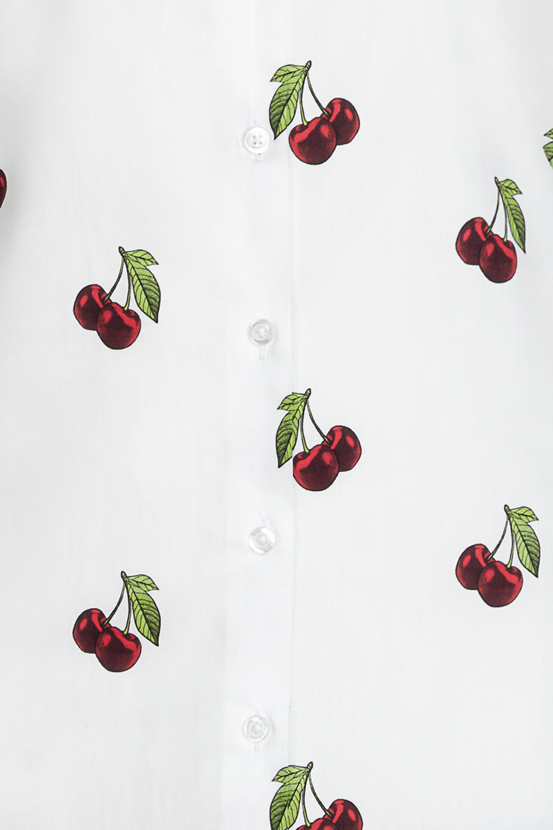 Cherries Long Sleeve Print Shirt for Women