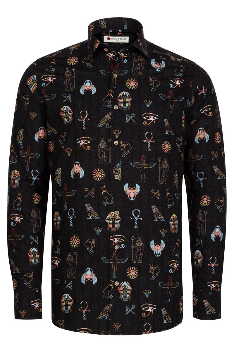 Eternal Egypt Long Sleeve Print Shirt for Men