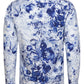 Jesper Krijgsman Floral Delft Blue Long Sleeve Print Shirt for Men