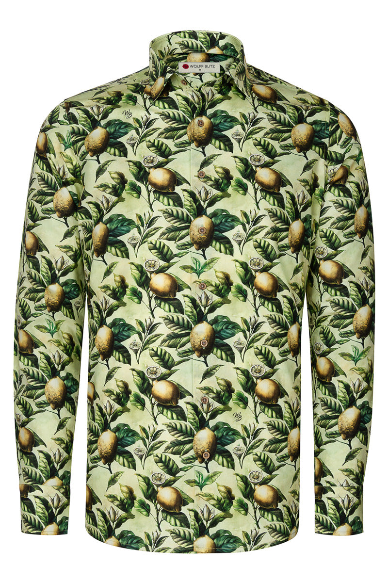 Amalfi Lemons Print Long Sleeve Shirt for Men