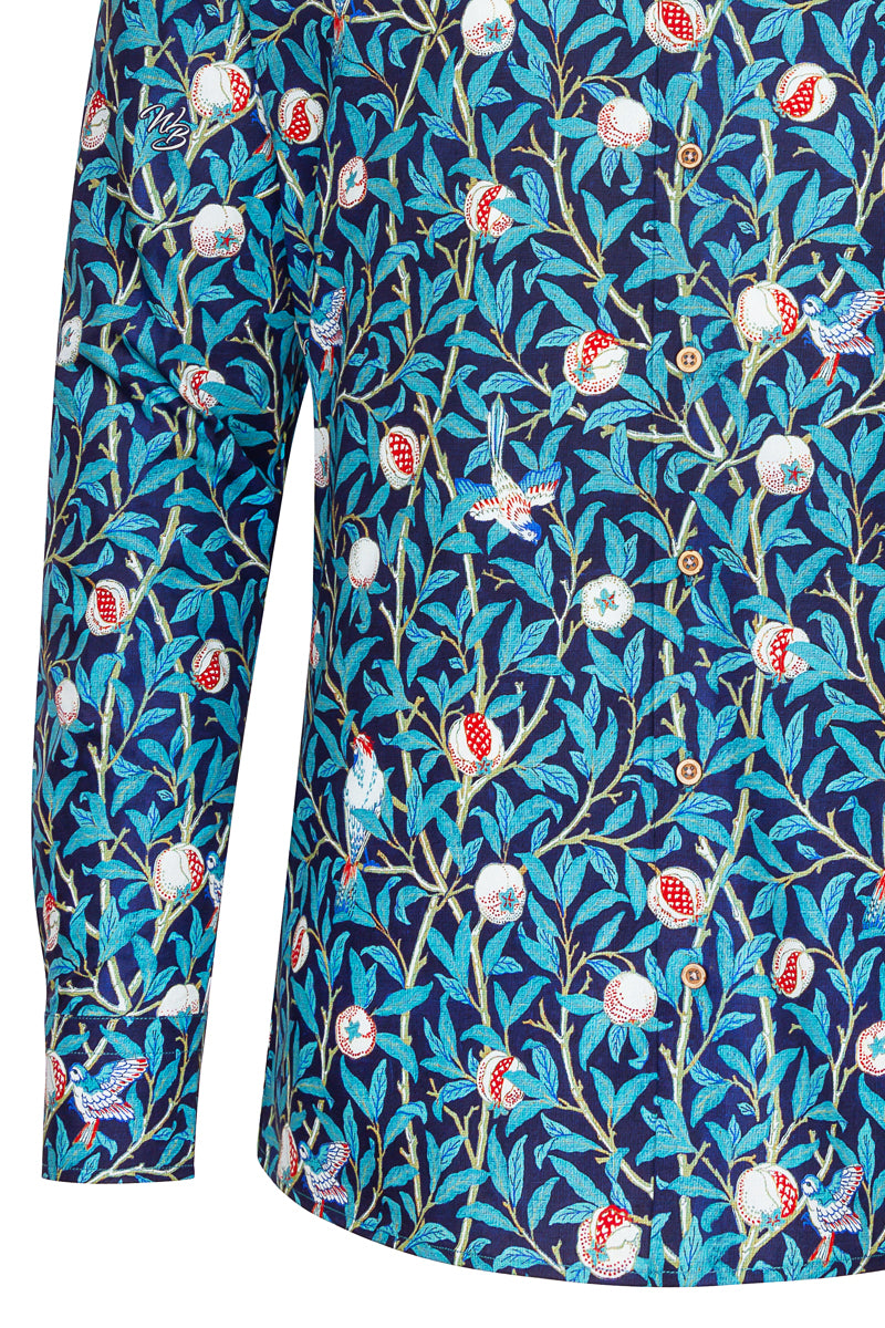 Bird and Pomegranate - William Morris Long Sleeve Shirts for Men