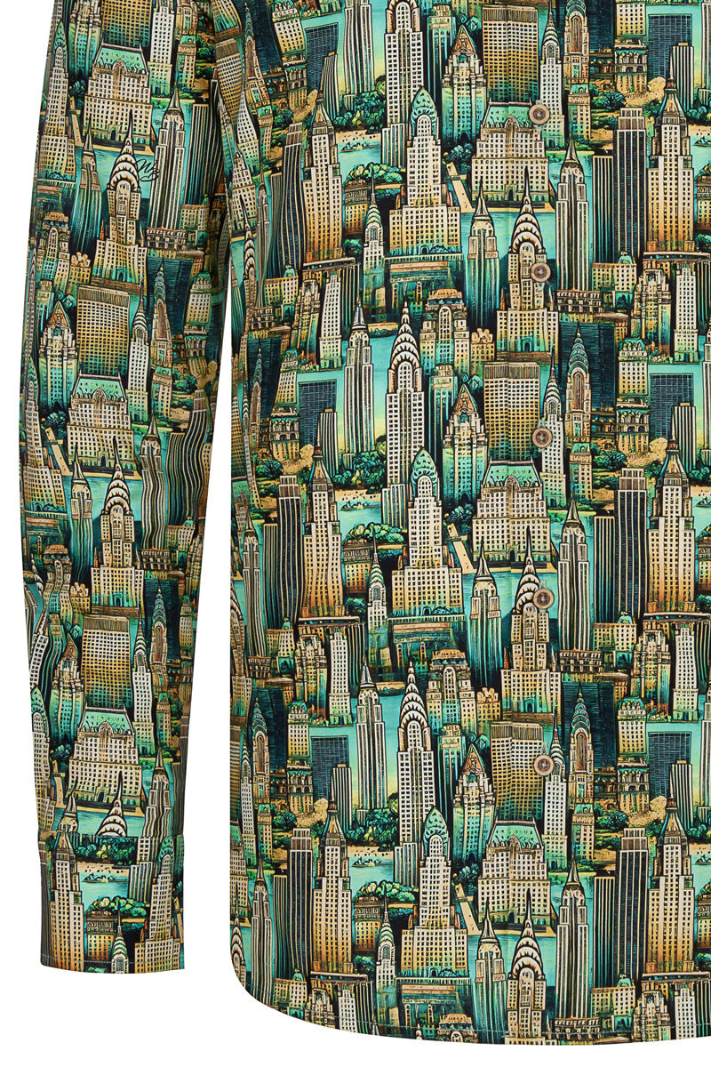 New York Print Long Sleeve Shirt for Men