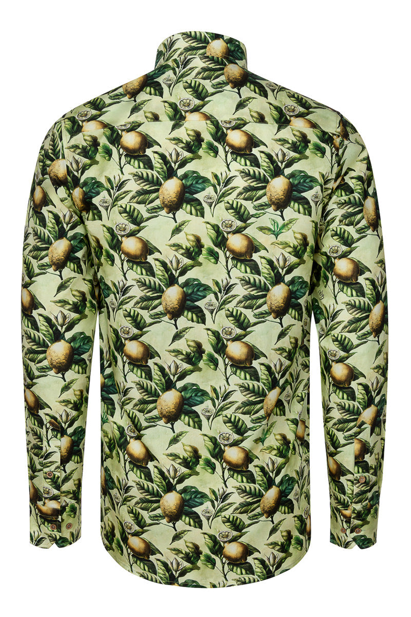 Amalfi Lemons Print Long Sleeve Shirt for Men