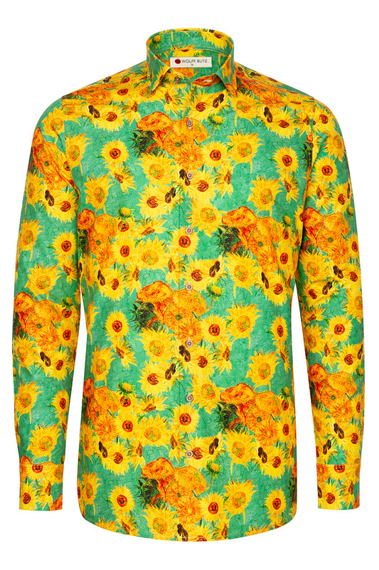 The Sunflower V. Gogh Long Sleeve Men's Shirt