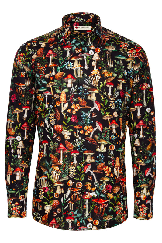 Mushroom Forest Long Sleeve Men's Shirt