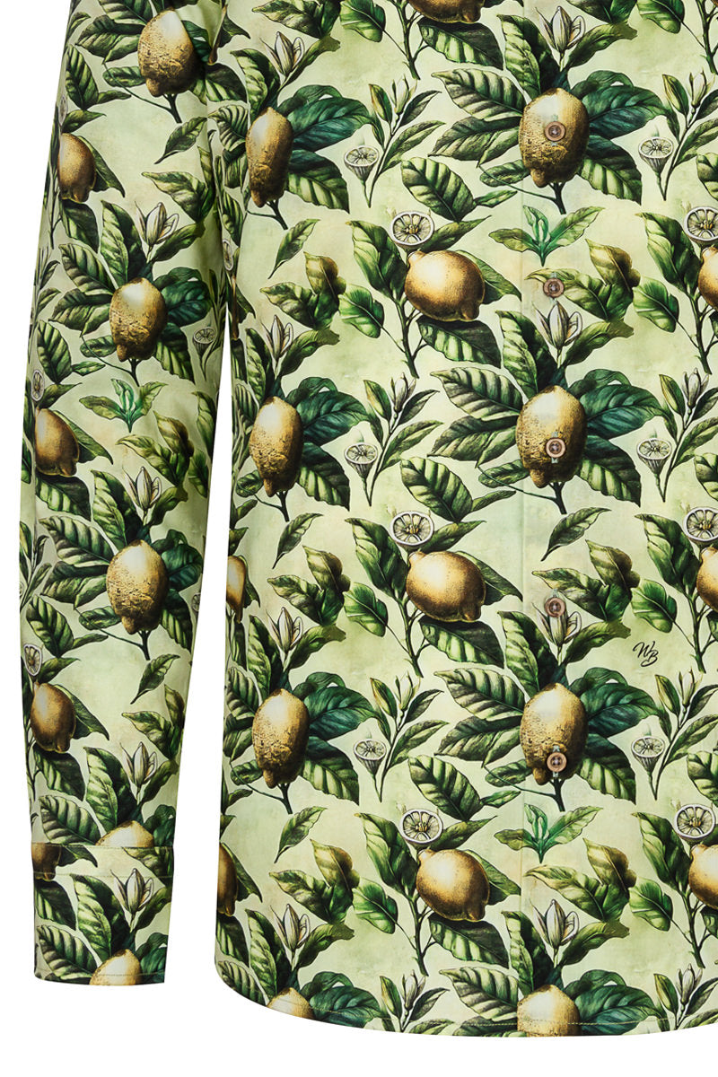 Amalfi Lemons Print Long Sleeve Shirt for Men