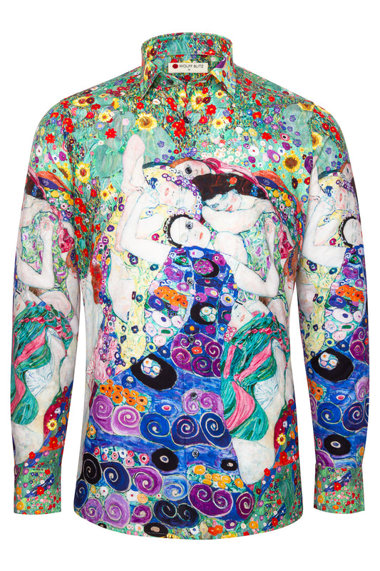 Virgins Of Gustav Klimt Printed Long Sleeve Shirt for Men