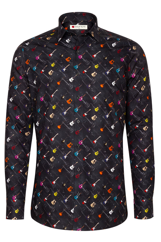 Brian M. Guitars Printed Long Sleeve Men's Shirt