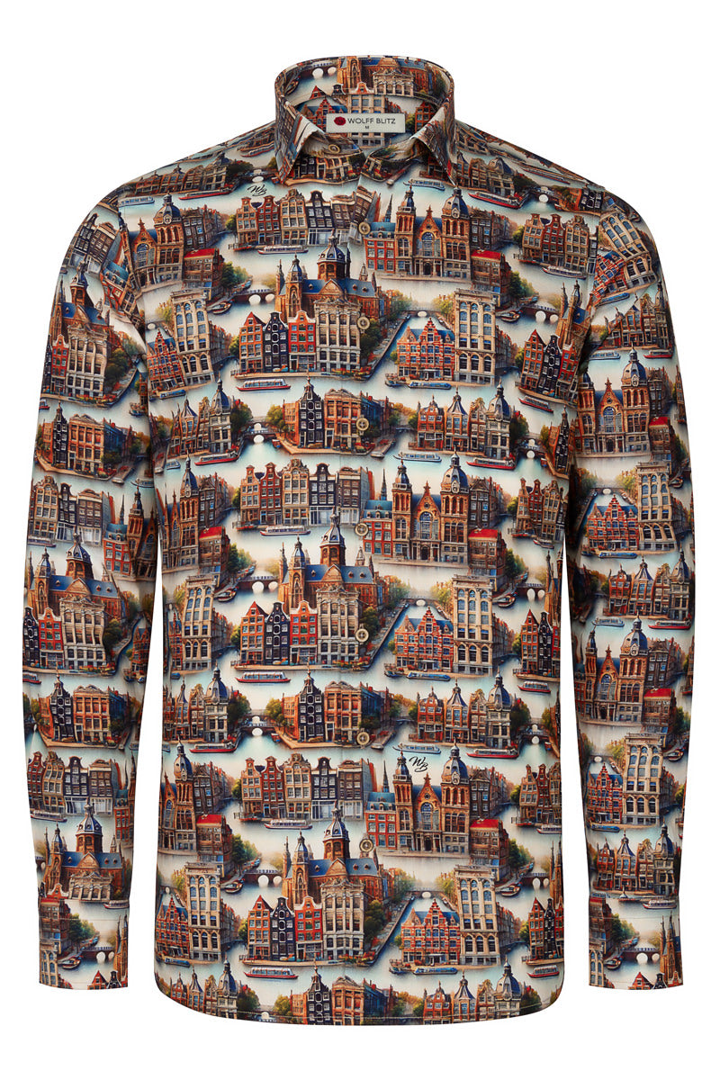 Amsterdam Print Long Sleeve Shirt for Men