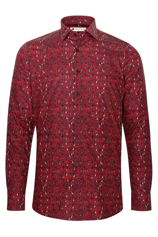 Rose and Teardrops - Rennie Mackintosh Long Sleeve Shirts for Men