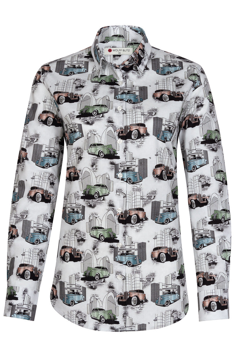 Gatsby's Ride Print Blouse voor vrouwen 